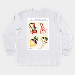 Garden Vegetable watercolor illustration (1915) Kids Long Sleeve T-Shirt